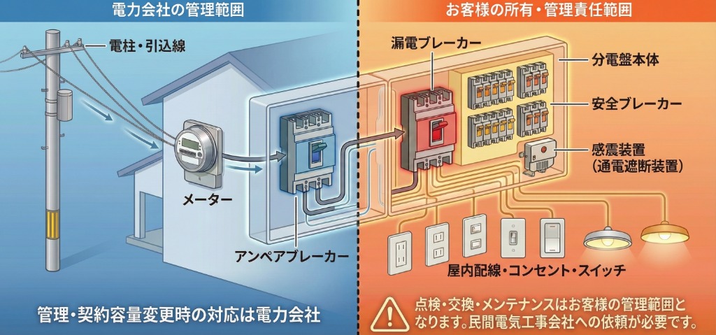 電力会社とお客様の管理範囲